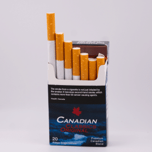 Open Pack of Canadian Classics Original cigarettes