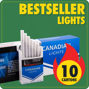 Bestseller bundle of 10 Canadian Light cartons stacked in front of green background with bestseller badge