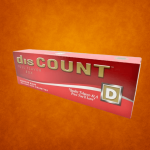 discount-full-flavor-cigarettes-dollar-smokes disCOUNT Full Flavor red cigarettes carton on light blue background