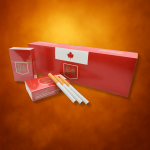 dks-full-flavor-red-cigarettes-dollar-smokes DK's Full Flavor red cigarettes carton on light blue background