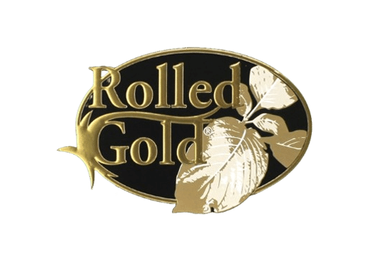 Rolled Gold brand cigarettes logo on transparent background